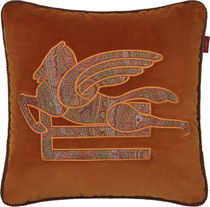 ETRO HOME Pegaso Embroidered Velvet Cushion
