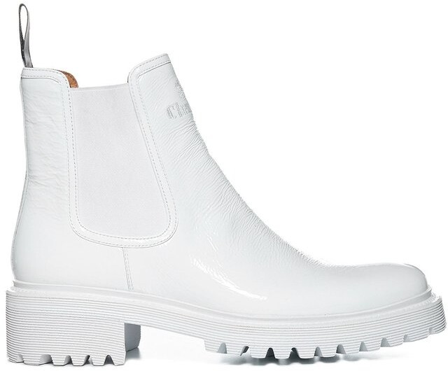 pure white chelsea boots