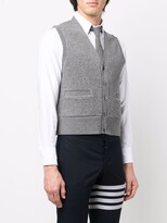 Thumbnail for your product : Thom Browne Sleeveless Cashmere Cardigan