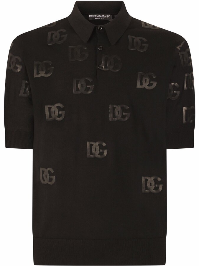 Dolce & Gabbana Sequin-Logo Polo Shirt - ShopStyle
