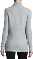Thumbnail for your product : Neiman Marcus Ribbed Turtleneck Sweater, Light Heather Gray