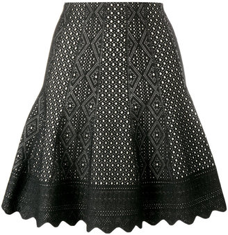 Alexander McQueen laser-cut knitted skirt