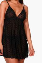 Thumbnail for your product : boohoo Florence Heart & Flocked Babydoll