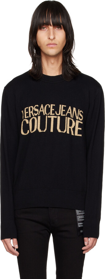 Versace Jeans Couture Black Crewneck Sweater - ShopStyle