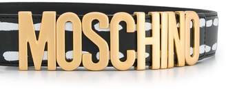 Moschino brushed logo belt