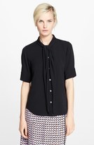 Thumbnail for your product : Marc Jacobs Elbow Sleeve Button Front Silk Blouse