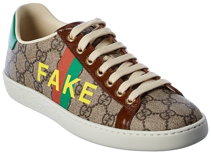 Gucci Fake/Not Leather-Trim Sneaker - ShopStyle