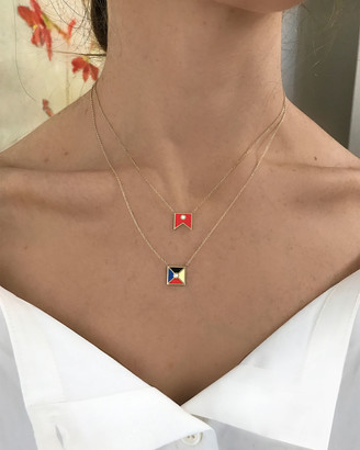 K Kane Code Flag Diamond Pendant Necklace - B