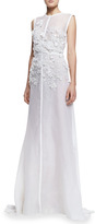 Thumbnail for your product : Elie Saab Sleeveless Embroidered-Lace Gown