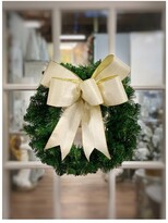 Thumbnail for your product : Creative Displays 22In Holiday Wreath With Beige Velvet Bow