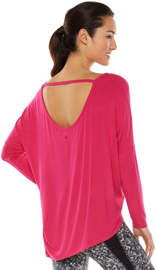 Gaiam Studio to Street Karma Asymmetrical Dolman Yoga Tunic Women's
