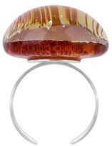 Thumbnail for your product : Akuamarina Silver Leaf and Murano Glass Round Open Ring