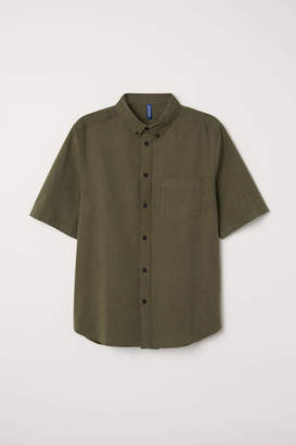 H&M Regular Fit Cotton Shirt - Light blue/chambray - Men