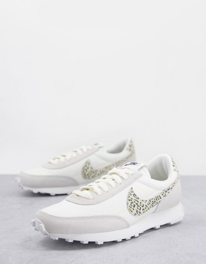 Nike Daybreak trainers in off white and leopard print - ShopStyle