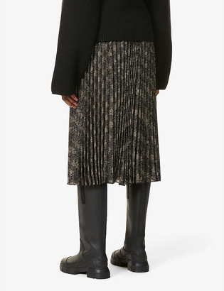 Sessun Nu Coleen pleated high-waisted woven midi skirt