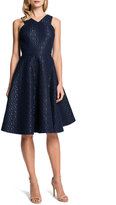 Thumbnail for your product : Cynthia Steffe Sleeveless Metallic Hex-Jacquard Fit-and-Flare Dress
