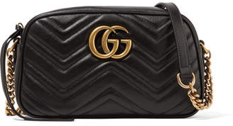 Gucci Gg Marmont Camera Small Quilted Leather Shoulder Bag - Black