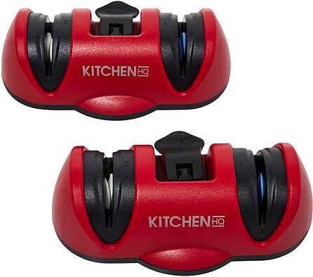 KitchenHQ 2-pack Mini Knife Sharpeners - Red