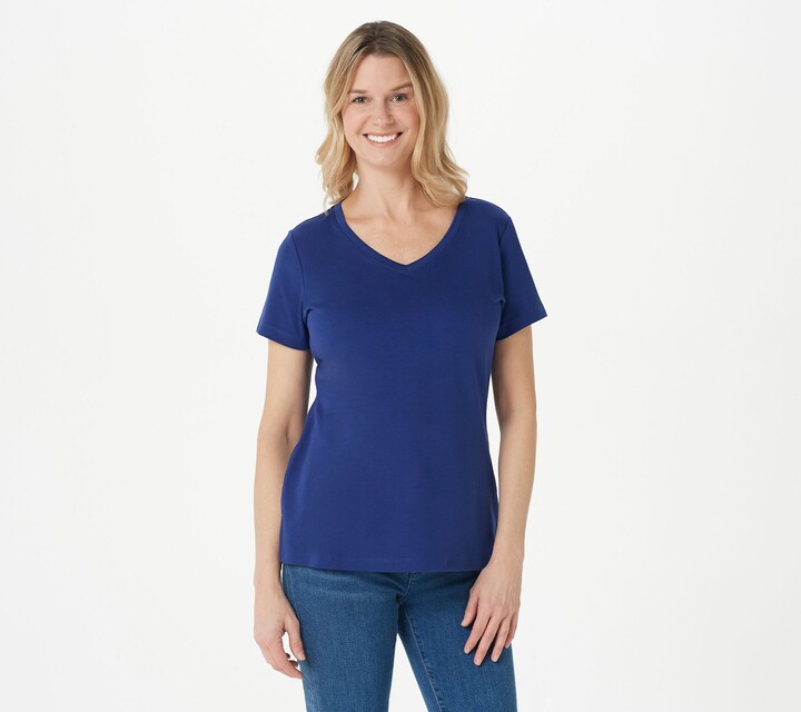 Isaac Mizrahi Live! As Is Isaac Mizrahi Live Essentials Pima Ext ShoulderTee