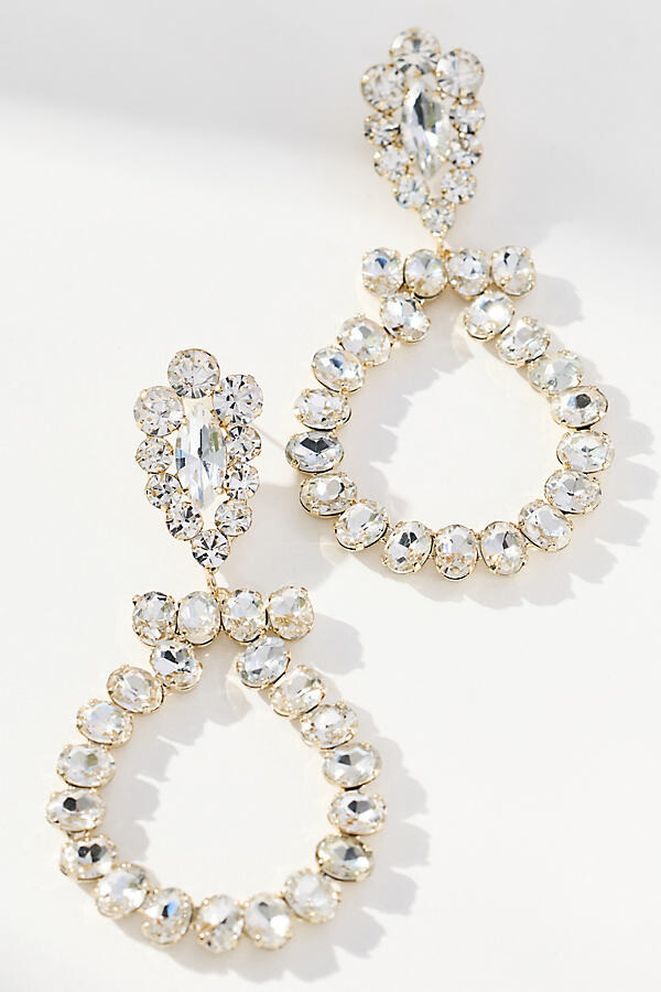 By Anthropologie Circular Crystal Drop Earrings