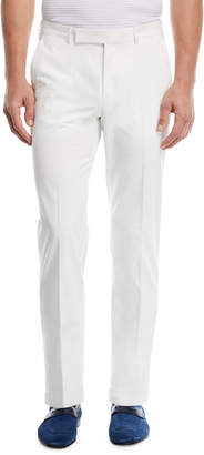 Ermenegildo Zegna Cotton Twill Flat-Front Trousers