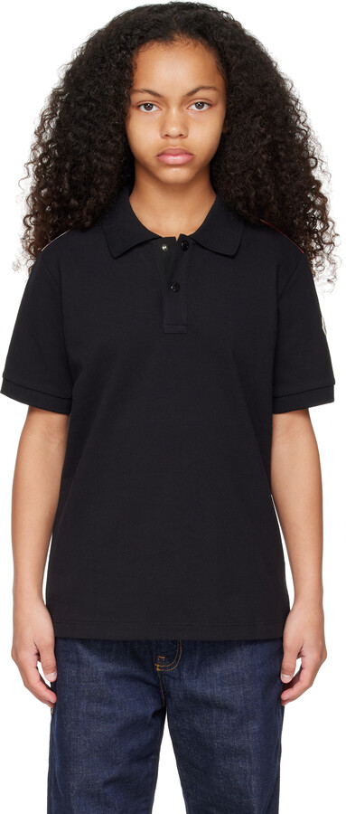 Moncler Enfant Kids Black Short Sleeve Polo