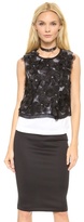 Thumbnail for your product : Robert Rodriguez Appliqued Flower Blouse