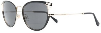 Miu Miu Eyewear Faux-Pearl Cat-Eye Frame Sunglasses