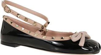 Valentino Garavani Rockstud patent leather ballet flats - ShopStyle