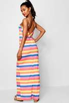Thumbnail for your product : boohoo Striped Knot Back Jersey Maxi Dress