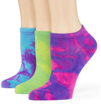 MIXIT Mixit 3 Pair Tye Dye No Show Socks - Womens