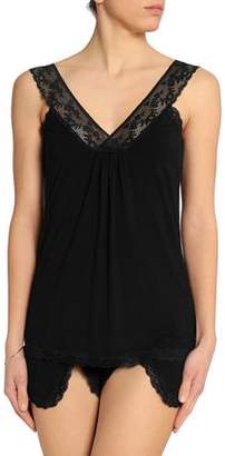 Mimi Holliday Lace-Trimmed Stretch-Knit Top