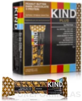 KIND Healthy Snacks KIND Plus Peanut Butter Dark Chocolate + Proteins - Box of 12 Bars by Kind