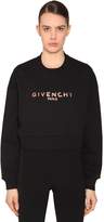 Thumbnail for your product : Givenchy Logo Jersey Crop Sweatshirt