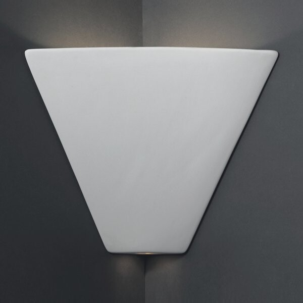 Justice Design Group Trapezoid Corner Sconce in White