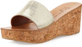 Thumbnail for your product : K. Jacques Kirelle Metallic Wedge Sandal, Ray Gold