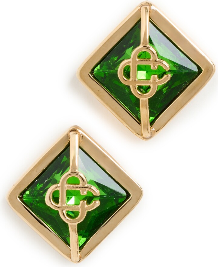 Casablanca Crystal Monogram Earrings