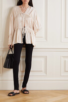 Thumbnail for your product : TOVE Zoe Tie-front Gathered Silk-blend Blouse - Cream