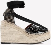 Thumbnail for your product : Alaia Vienne 100 Calf Leather Espadrille Wedges