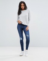 Thumbnail for your product : Pieces Rika Skin Tight Raw Ankle Jeans