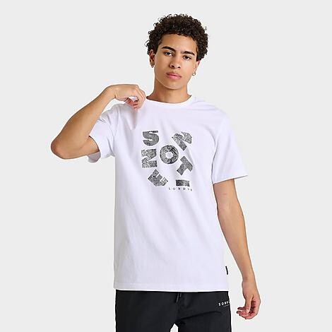 Sonneti Men's Chromes T-Shirt in White/Grey | Size: Large