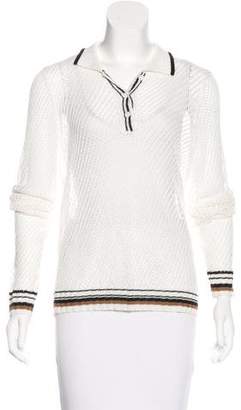 Frame Denim Long Sleeve Open-Knit Sweater