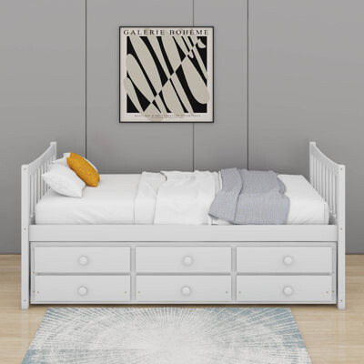 Alcott Hill Twin Size Daybed With Drawers And Trundle