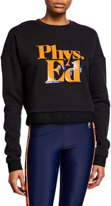 P.E Nation Feature Sequined Graphic Cropped Sweatshirt