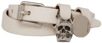 Alexander McQueen Off-White Double Wrap Skull Bracelet