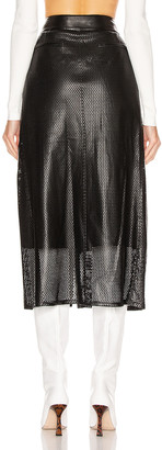 ZEYNEP ARCAY Perforated Leather Snap Skirt in Black | FWRD