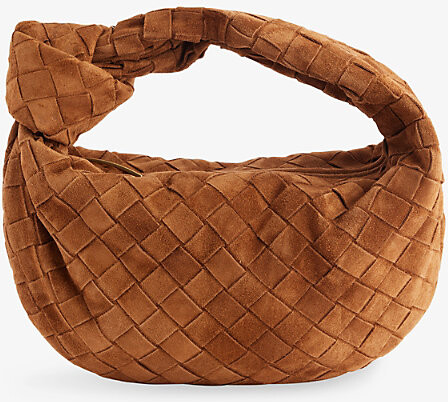 Womens Amber-Gold Mini Jodie Suede Hobo Bag