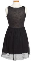 Thumbnail for your product : Miss Me 'In Full Swing' Glitter Lace Tank Dress (Big Girls)