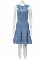 Thumbnail for your product : Herve Leger Crew Neck Mini Dress Blue