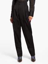 Thumbnail for your product : Isabel Marant Handy Inverted-pleat Cotton Tapered-leg Trousers - Womens - Black